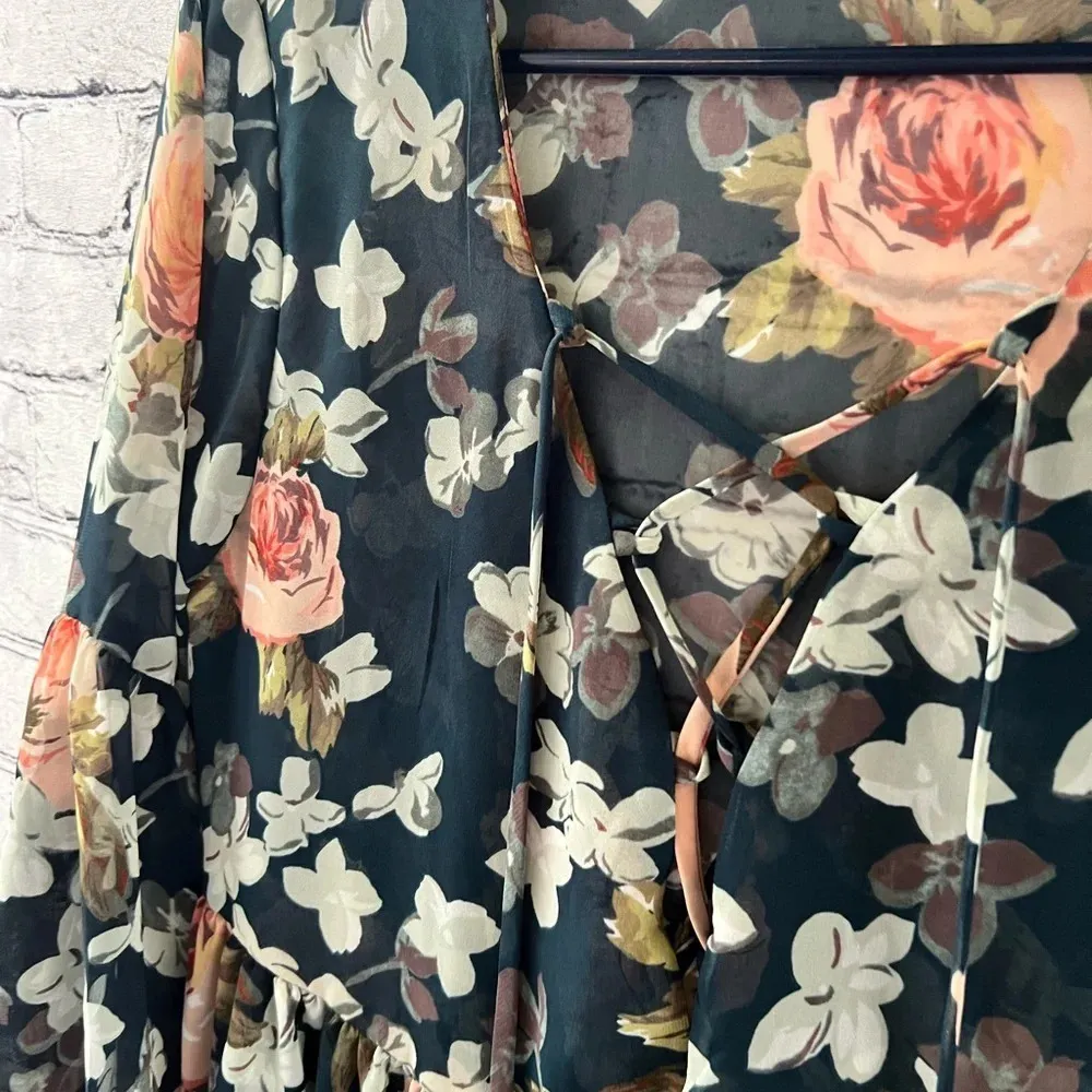 Show Me Your Mumu Sheer Floral Baby Doll Blouse Flutter Sleeves Size Medium - Image 10