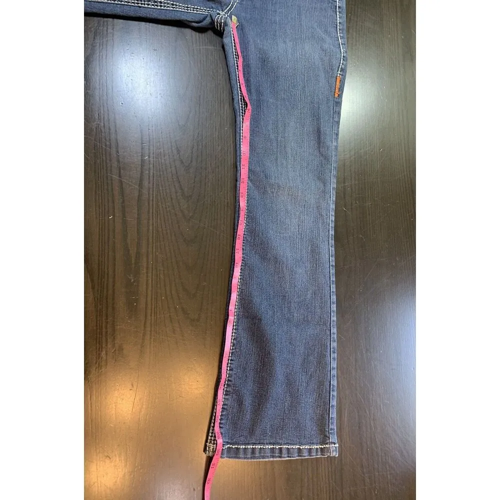 Bongo Jeans Size 7 Women's Boot Cut Embroidered Blue Denim Y2K Festival Western‎ - Image 9
