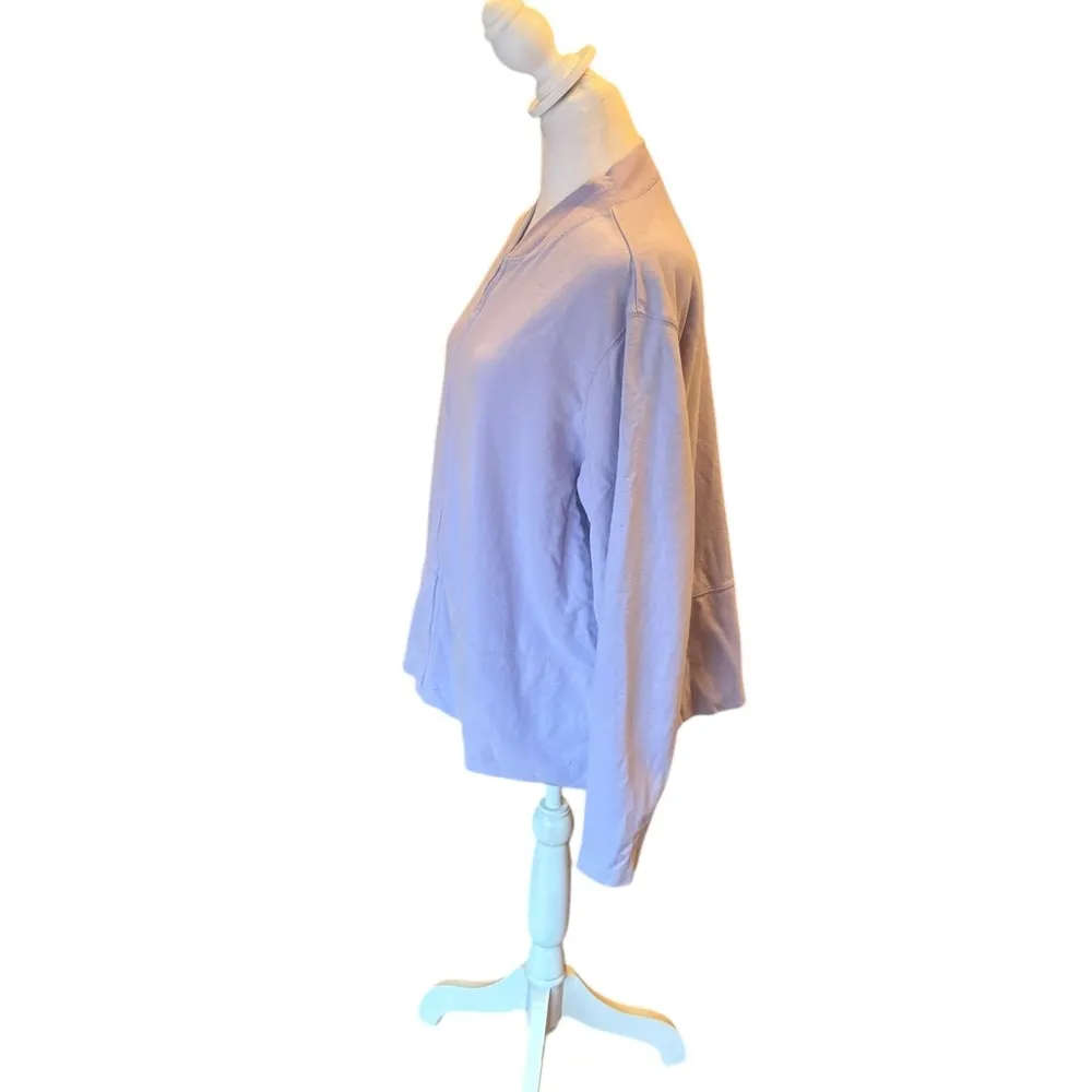 J Jill Light Purple Full Zip Long Sleeve Sweater Sweatshirt Mock Neck Large P Size undefined - Image 3