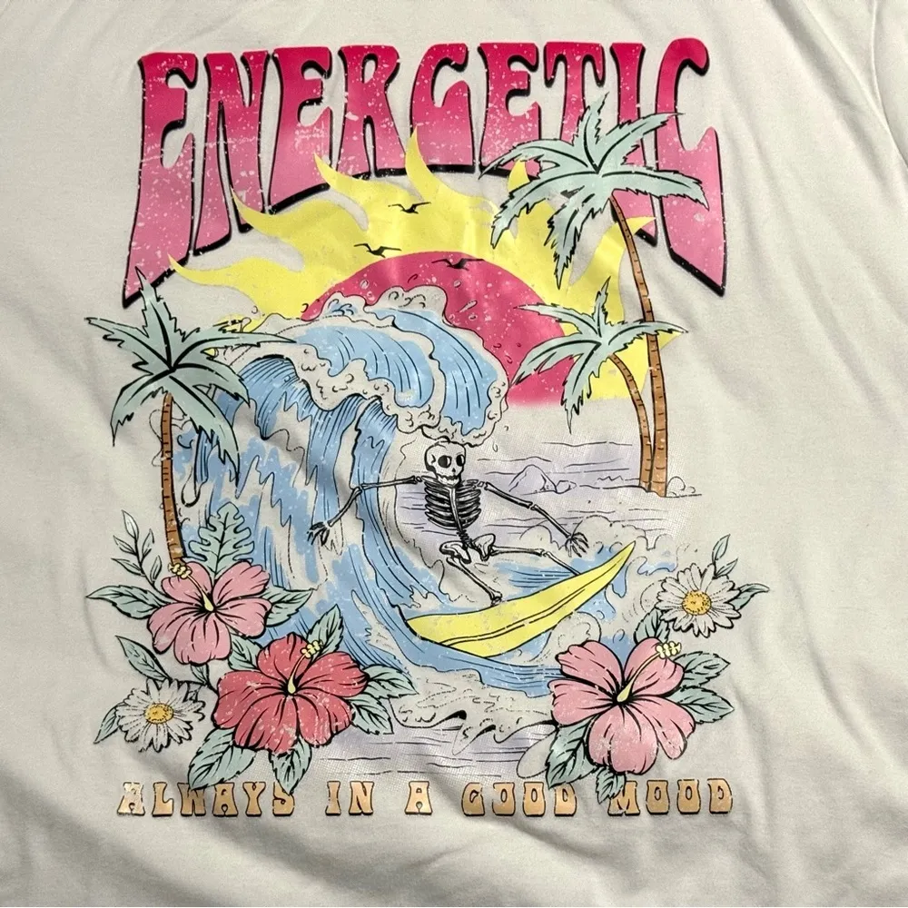 Energetic Skeleton Surf SHEIN Graphic Tee M - Image 3