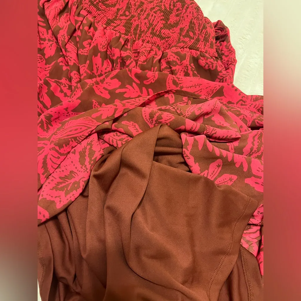 Torrid Tea Length Smocked Bodice A-Line Dress floral dress - Image 12