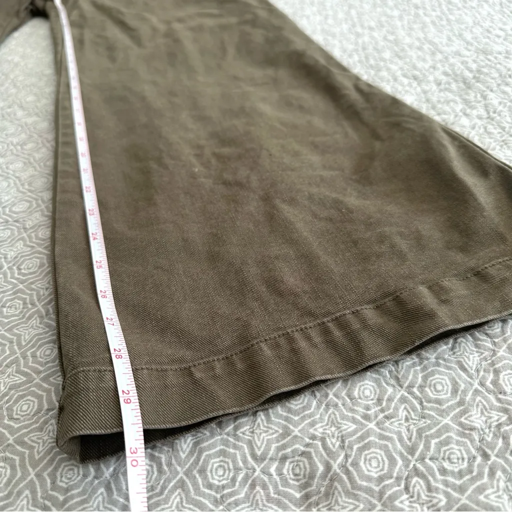 YFB Olive Green Wide Leg Front Patch Pocket Twill Jeans Pants Size M - Image 9