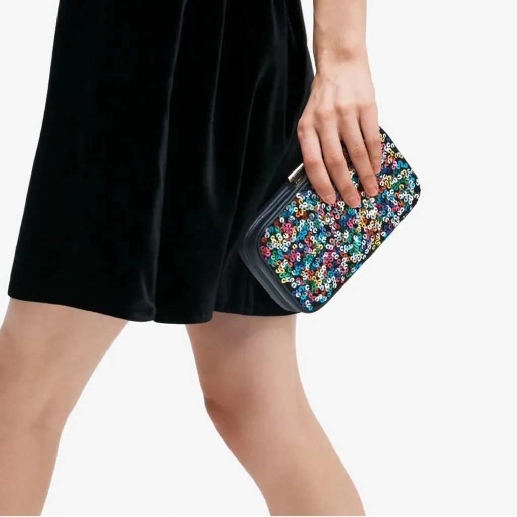 KATE SPADE TONIGHT SEQUINS EMBELLISHED FLUTCH CROSSBODY - Image 2