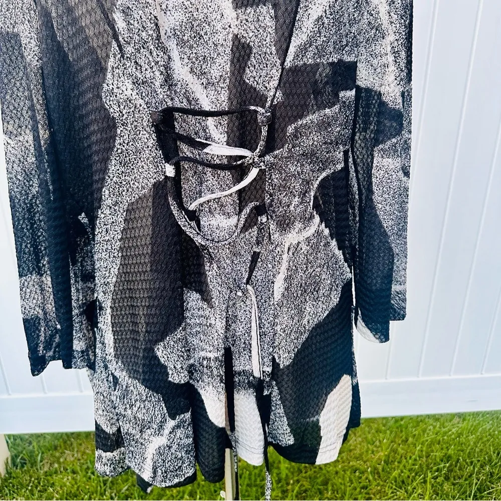 Kaktus Open Front Cardigan Black Size L - Image 12