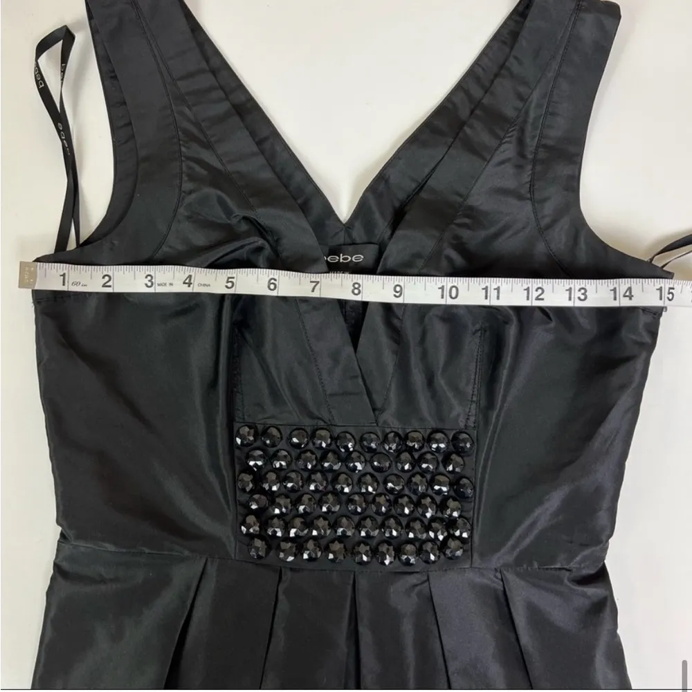 silk beaded bubble hem mini dress in black - size XS - Image 14