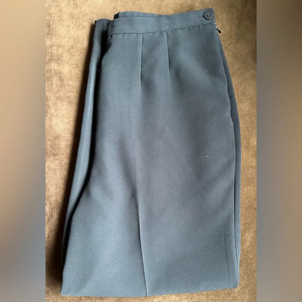 Vintage Black High Waisted Dress Pants Sz 12 Crease Front & B… - Image 4