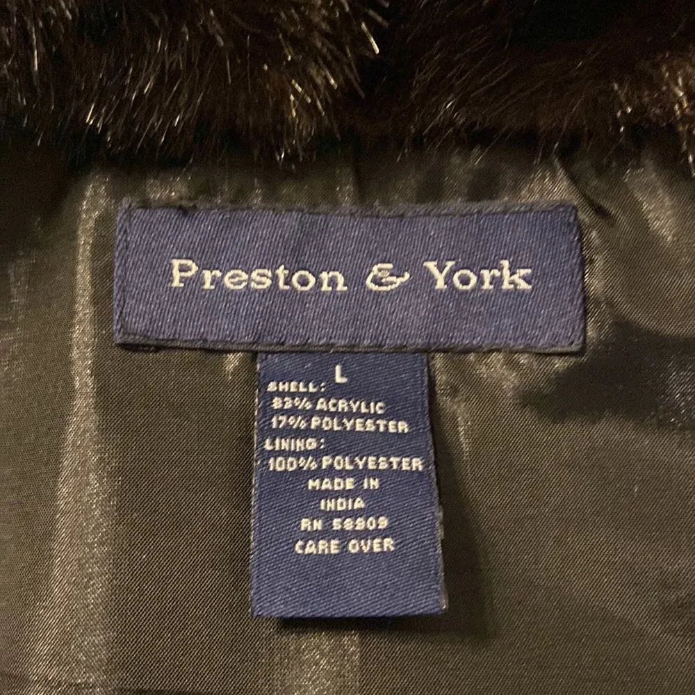 Faux Mink Preston & York Vest size L excellent condition long 24” bust 38” - Image 6