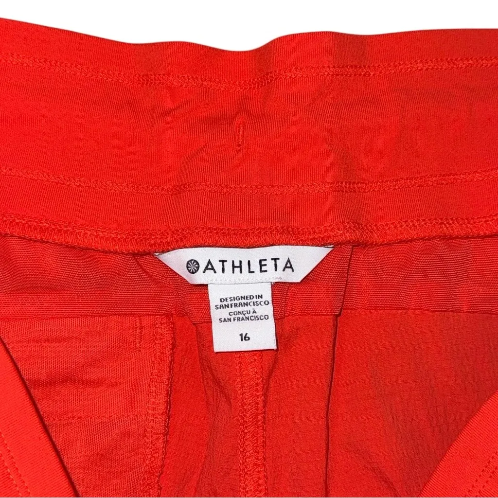 Athleta Trekkie North Jogger Pants Flame Orange Ripstop Hiking 16 Zipper Pockets - Image 8