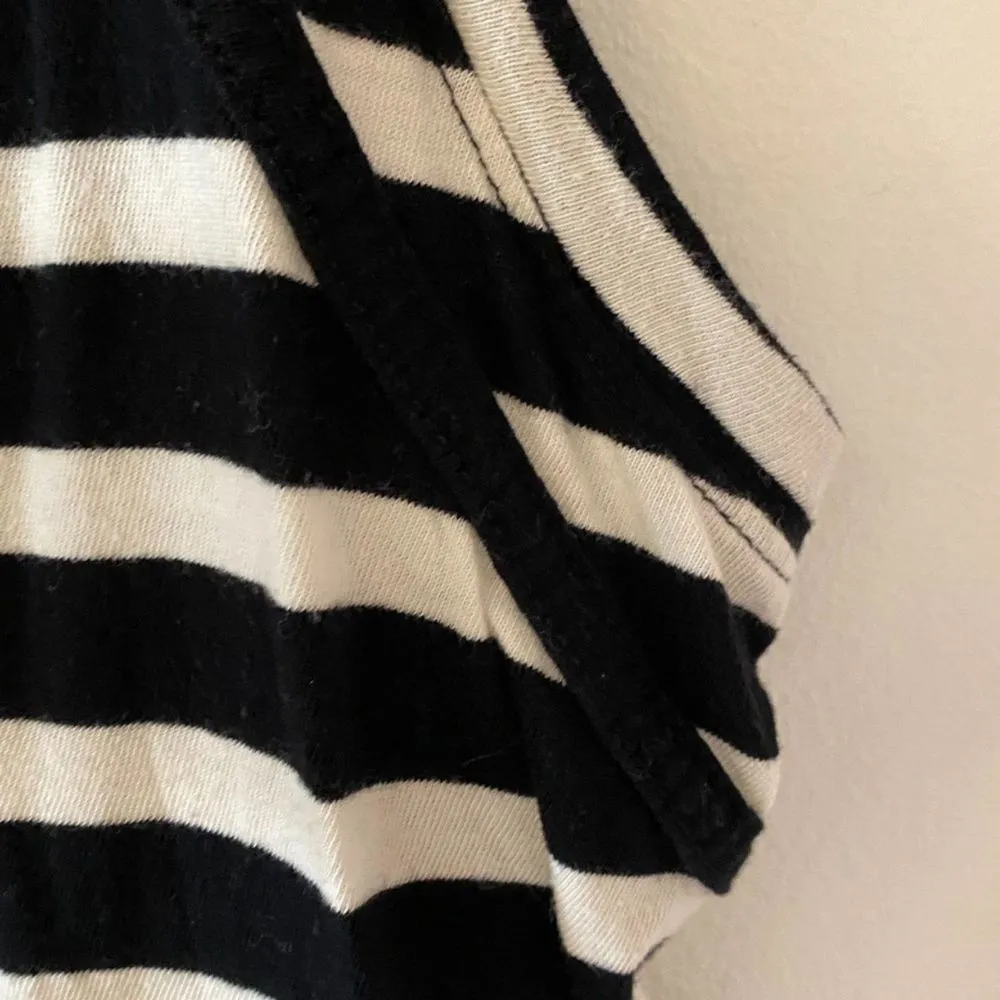 sundays Black White Striped Racerback Tank Top Women's Sz One - Image 7