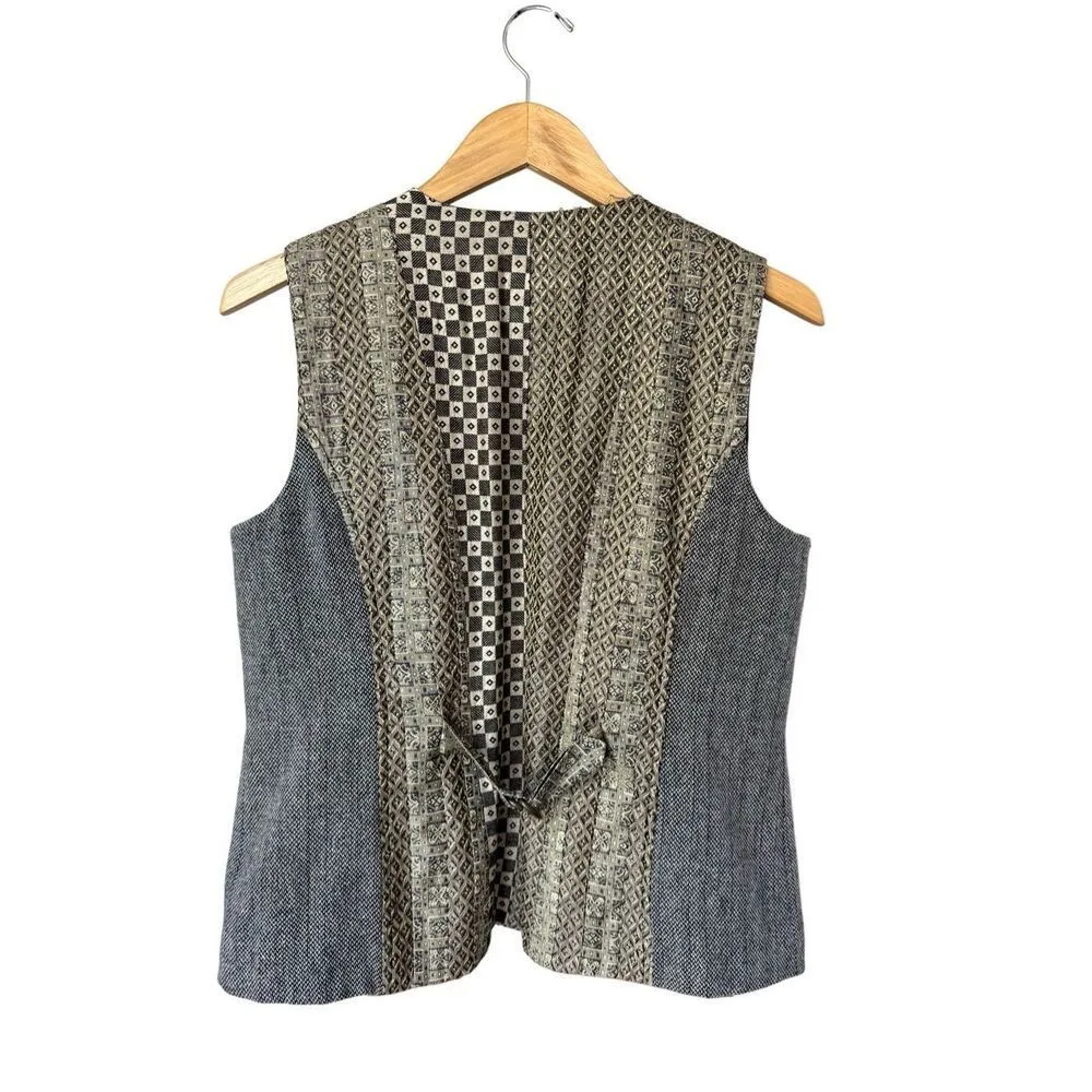 Vintage Chico’s Wool Blend Boho Patchwork Beaded Vest - Image 3