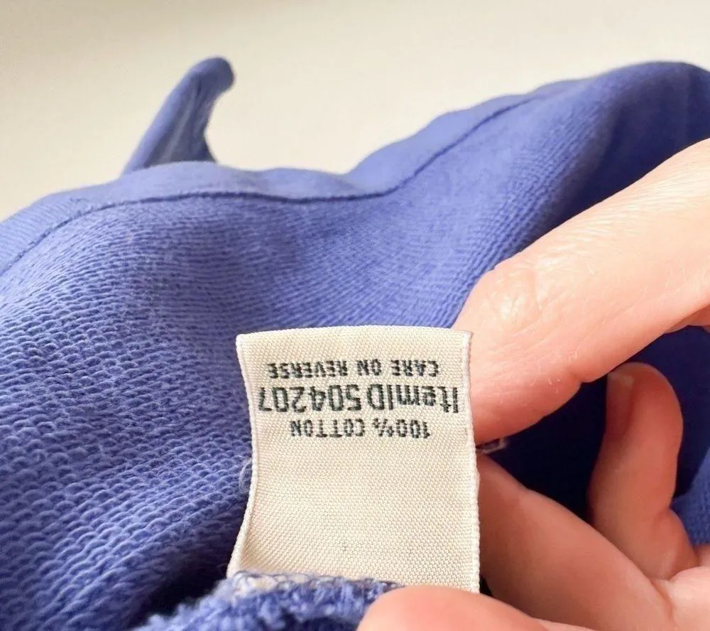 L.L. Bean Periwinkle Blue Purple chambray collar Rugby Pullover Top sz Small - Image 6