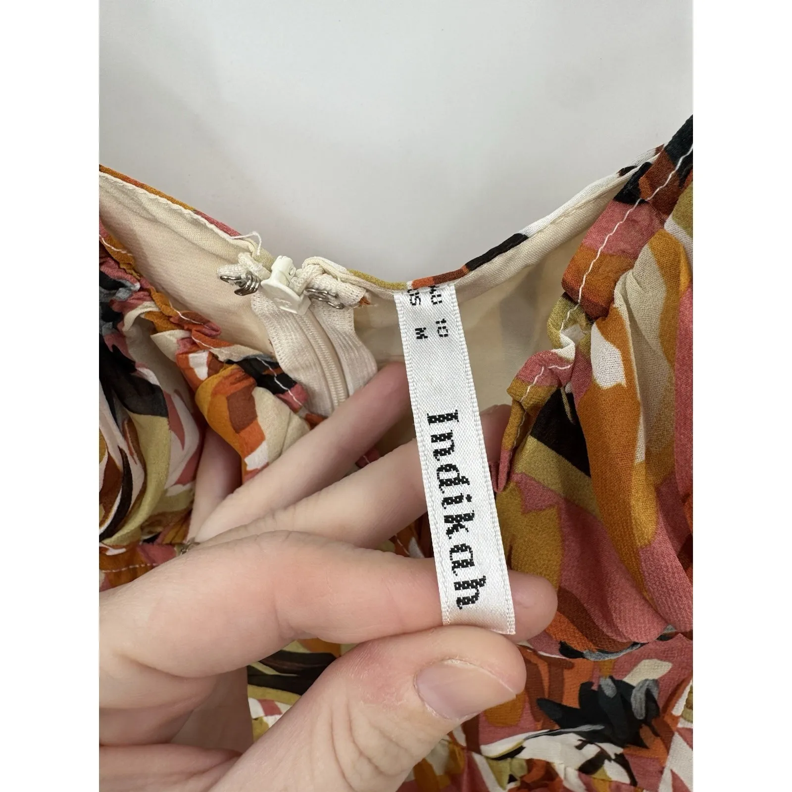 Indikah Babydoll Swing Midi Dress Women Medium Orange Milkmaid Coquette Preppy - Image 4