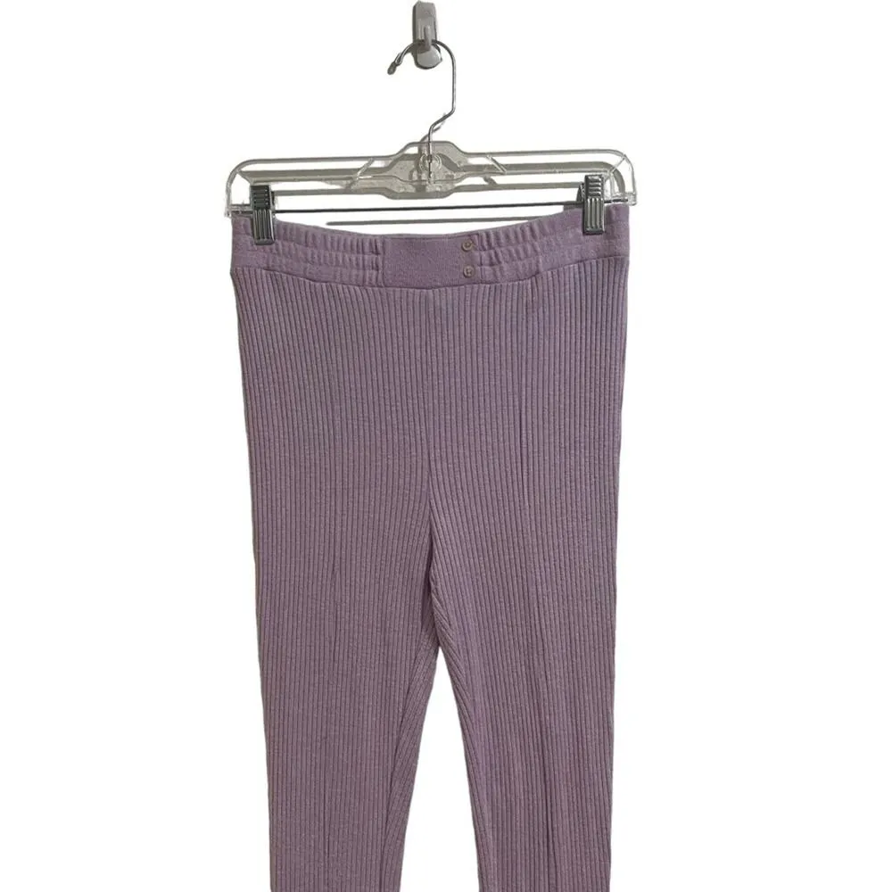 Out From Under Lavender Ribbed Flare Pants Sz M - Image 2
