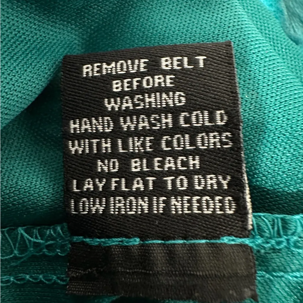 Ruby Rox Teal Strapless Dress Ruffled Skirt & Black Waist Sash Size 7 Juniors - Image 3