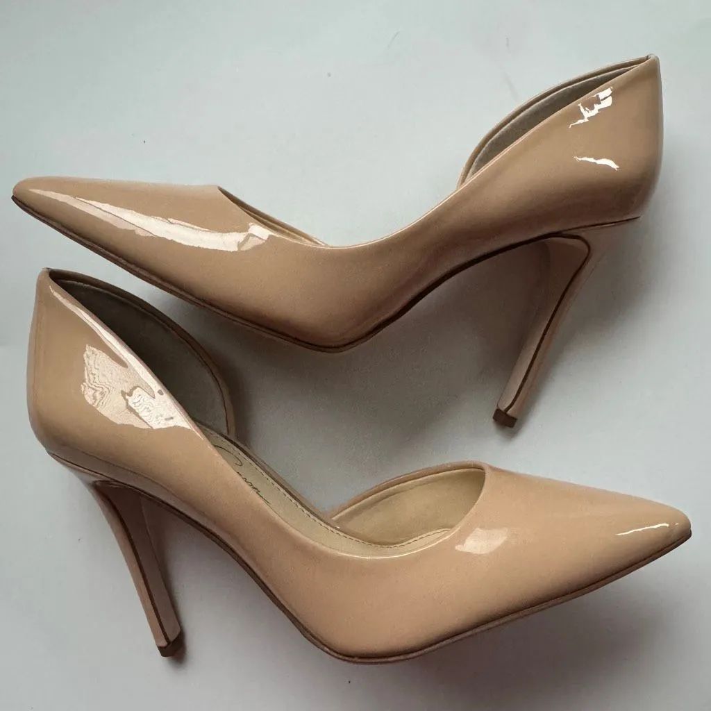 NEW Jessica Simpson Prizma D’Orsey Sand Dune Nude Patent Leather Pump Size 5.5 - Image 2