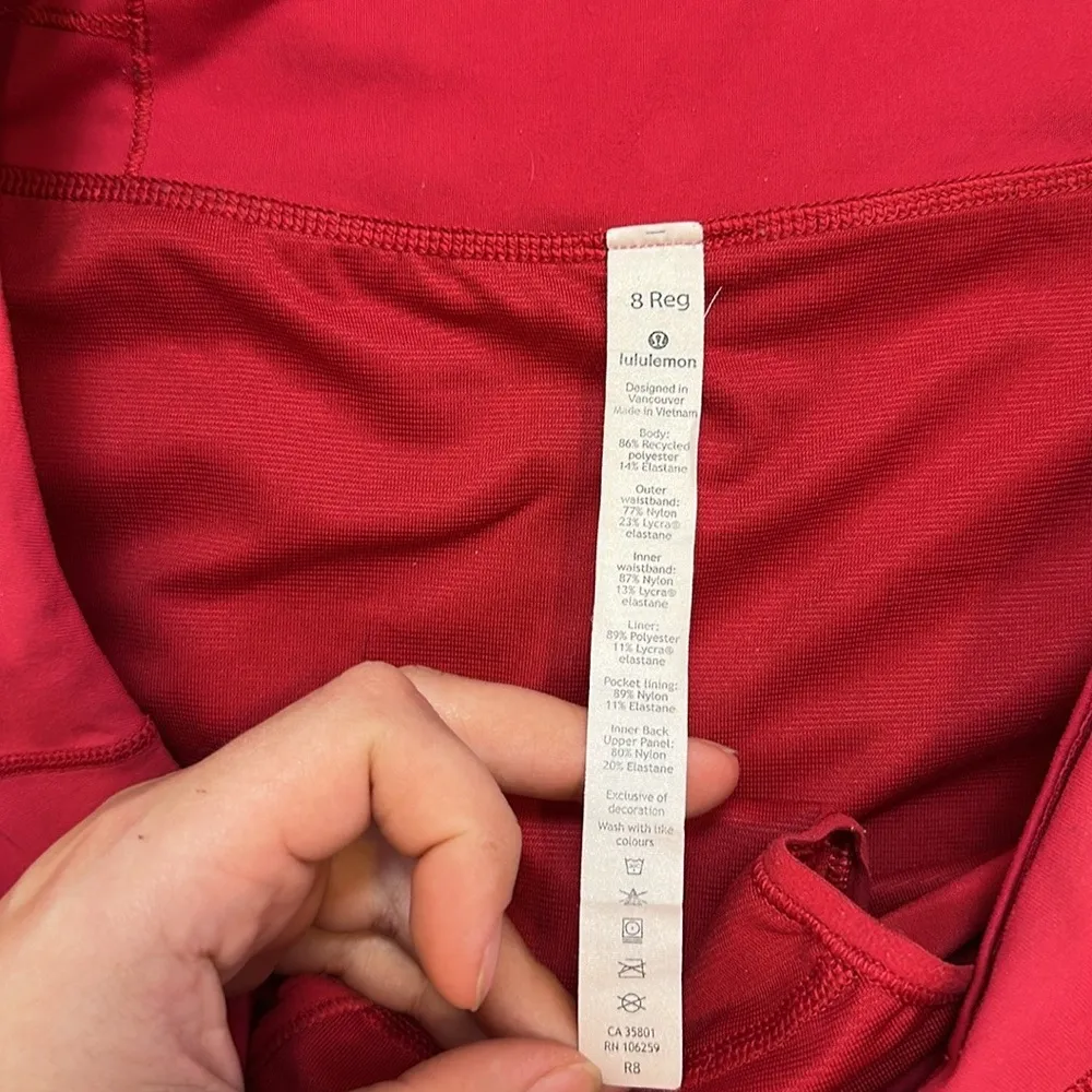 LULULEMON FLAMENCO RED SPEED SHORTS 2.5” - Image 2