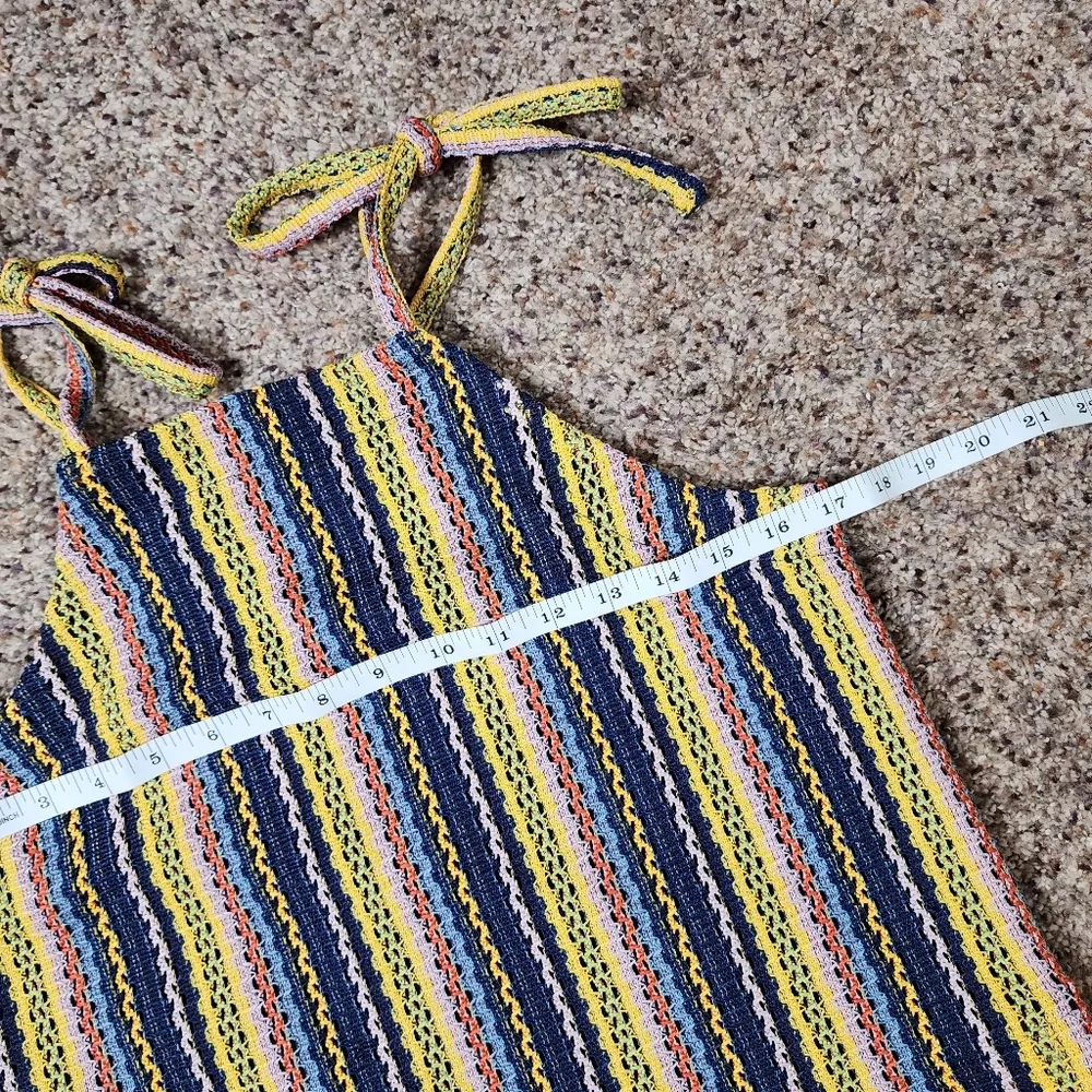 Madewell Women's Knit Tank Top Colorful Striped Tie Size Small - Image 7