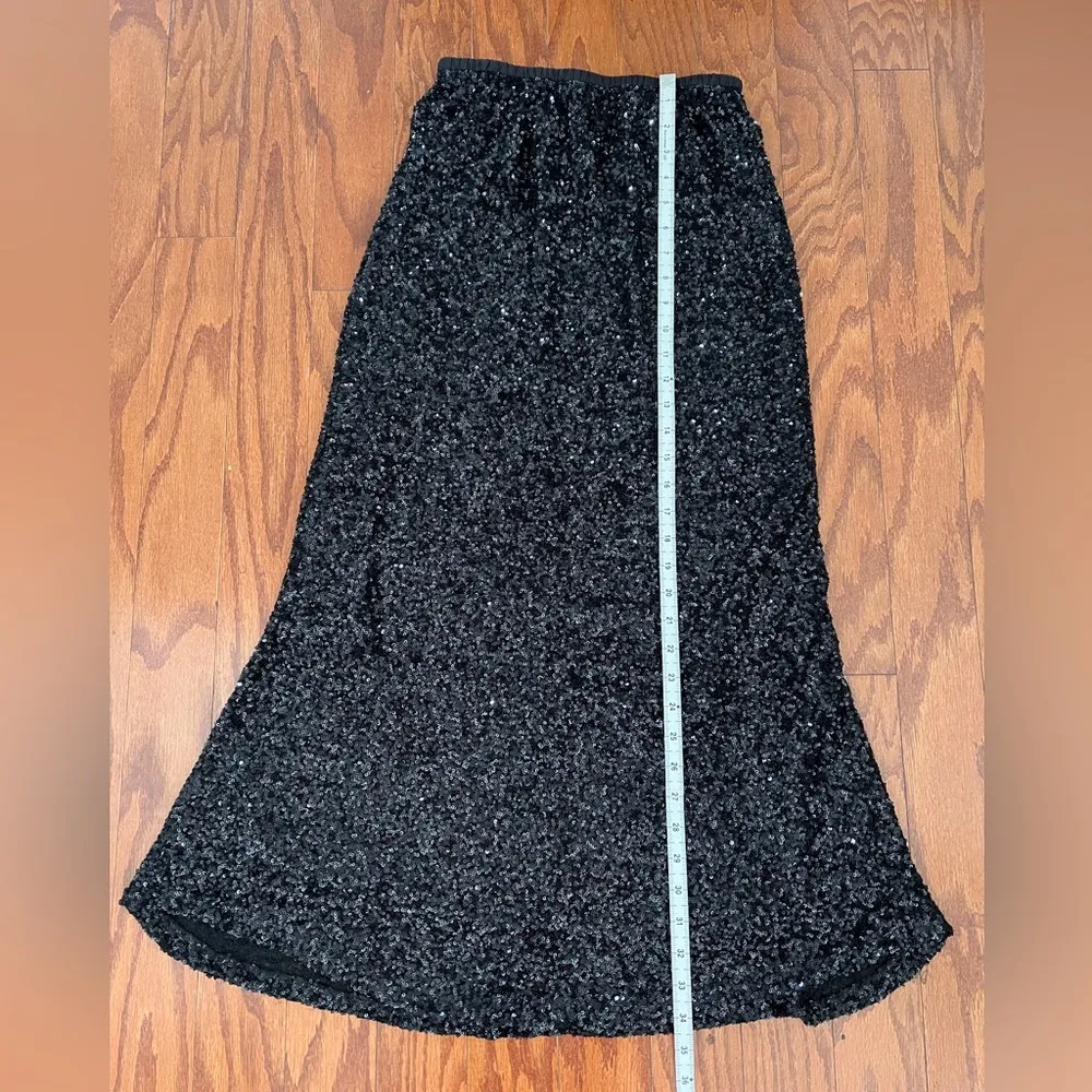 Gina Tricot mix & match sequin maxi skirt in black - Image 4