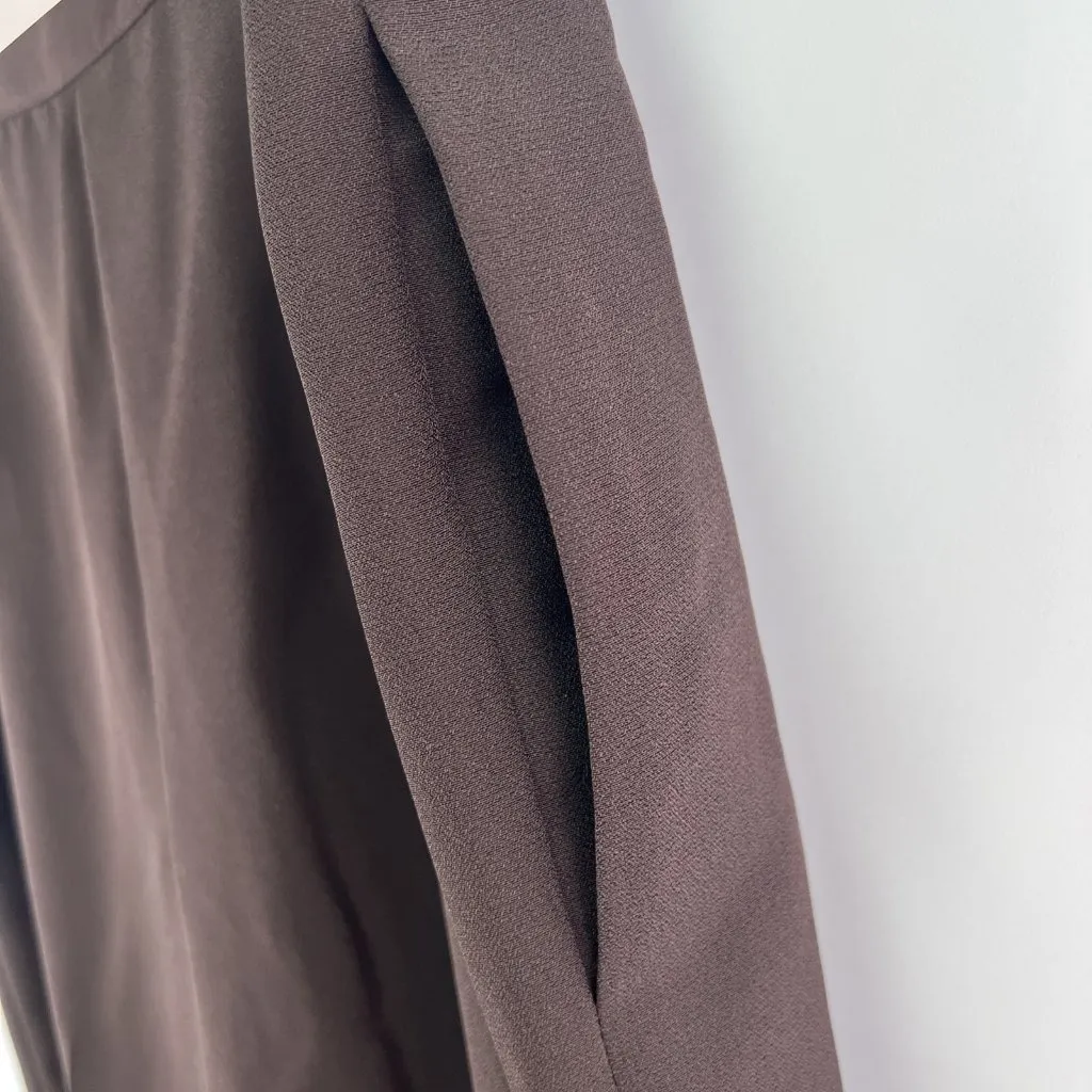 Liz Claiborne Sz 14 Brown Polyester Lined Slacks Pleated Classic Solid - Image 7