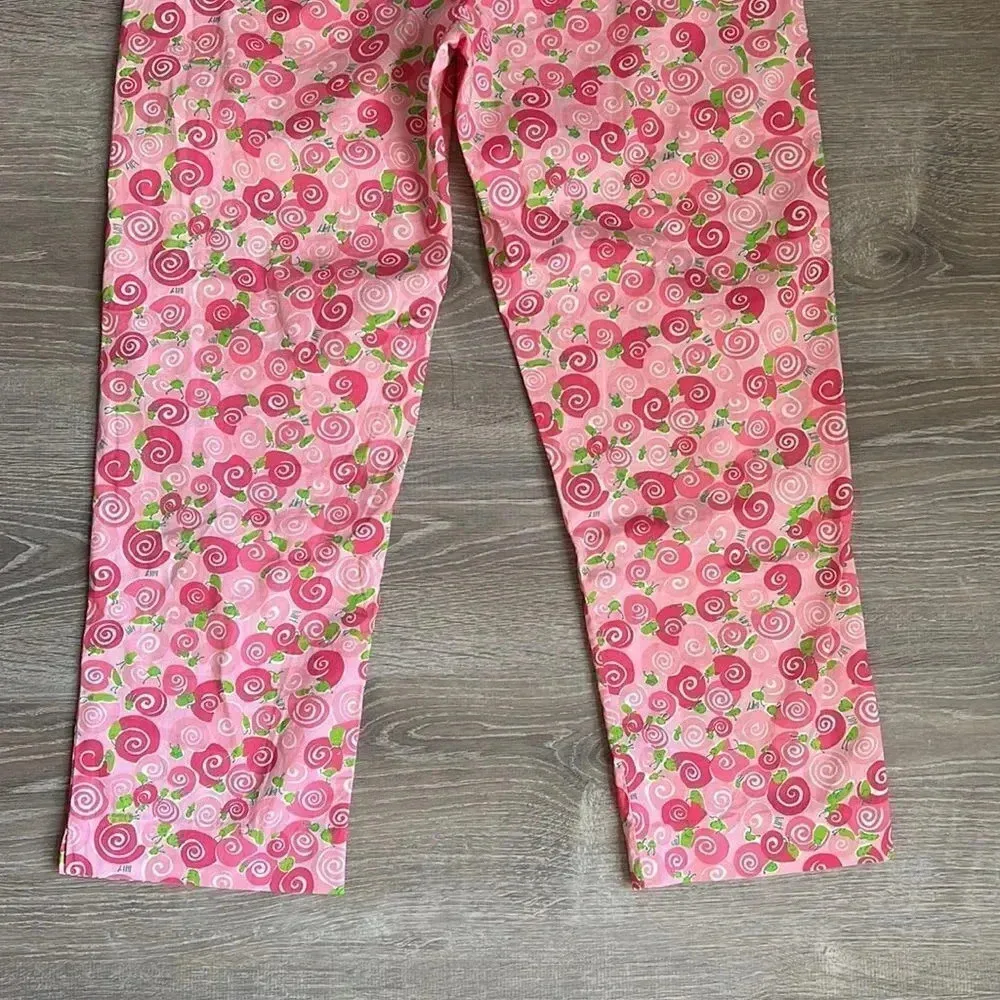 Lilly Pulitzer white label vintage Pink Rolls Royce Snail Print Capris pants - Image 10
