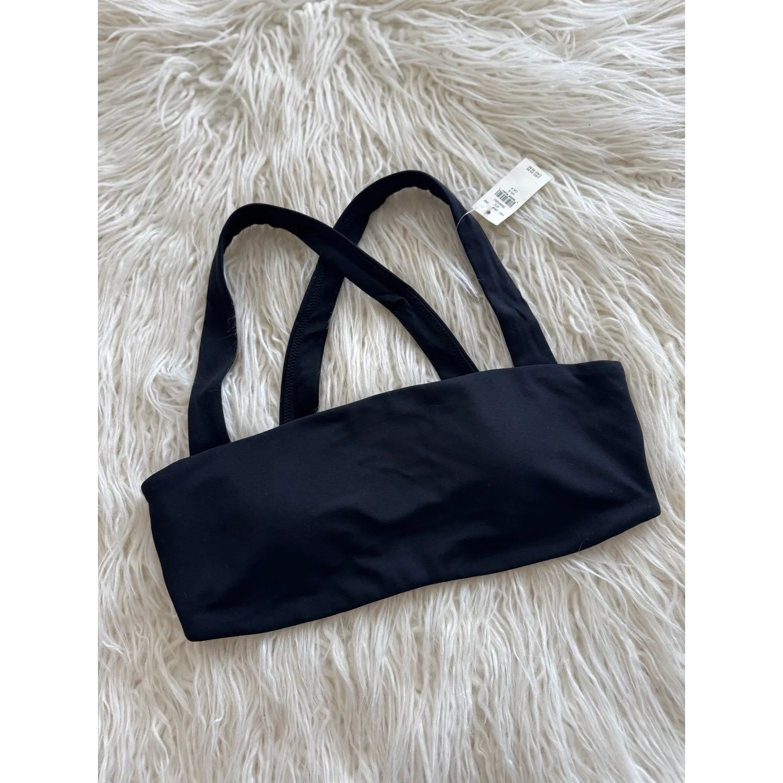 OFFLINE By Aerie Real Me Xtra Square Neck Sports Bra Black Size Medium - Image 3