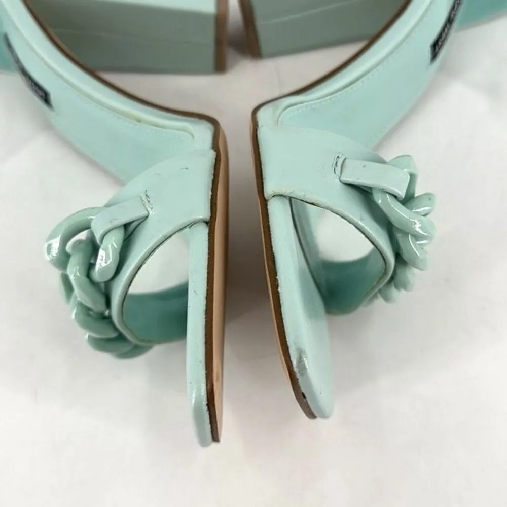 NWOT Nine West Womens Mindful Chain Square‎ Toe Heeled Sandals Mint Green Size 8 - Image 3