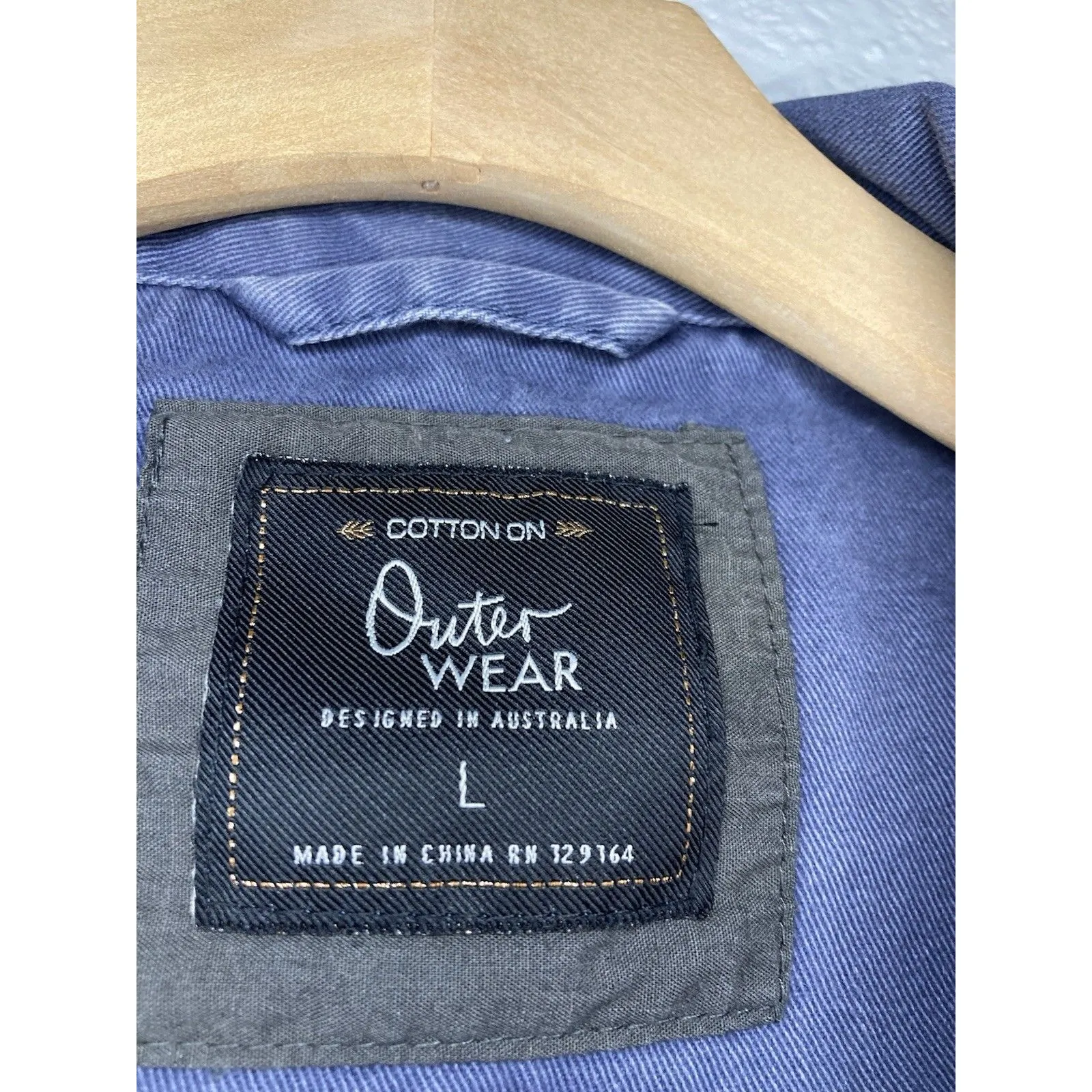 Cotton On Chambray Jacket Womens L Blue Cargo Utility Anorak Chore Cinched - Image 9