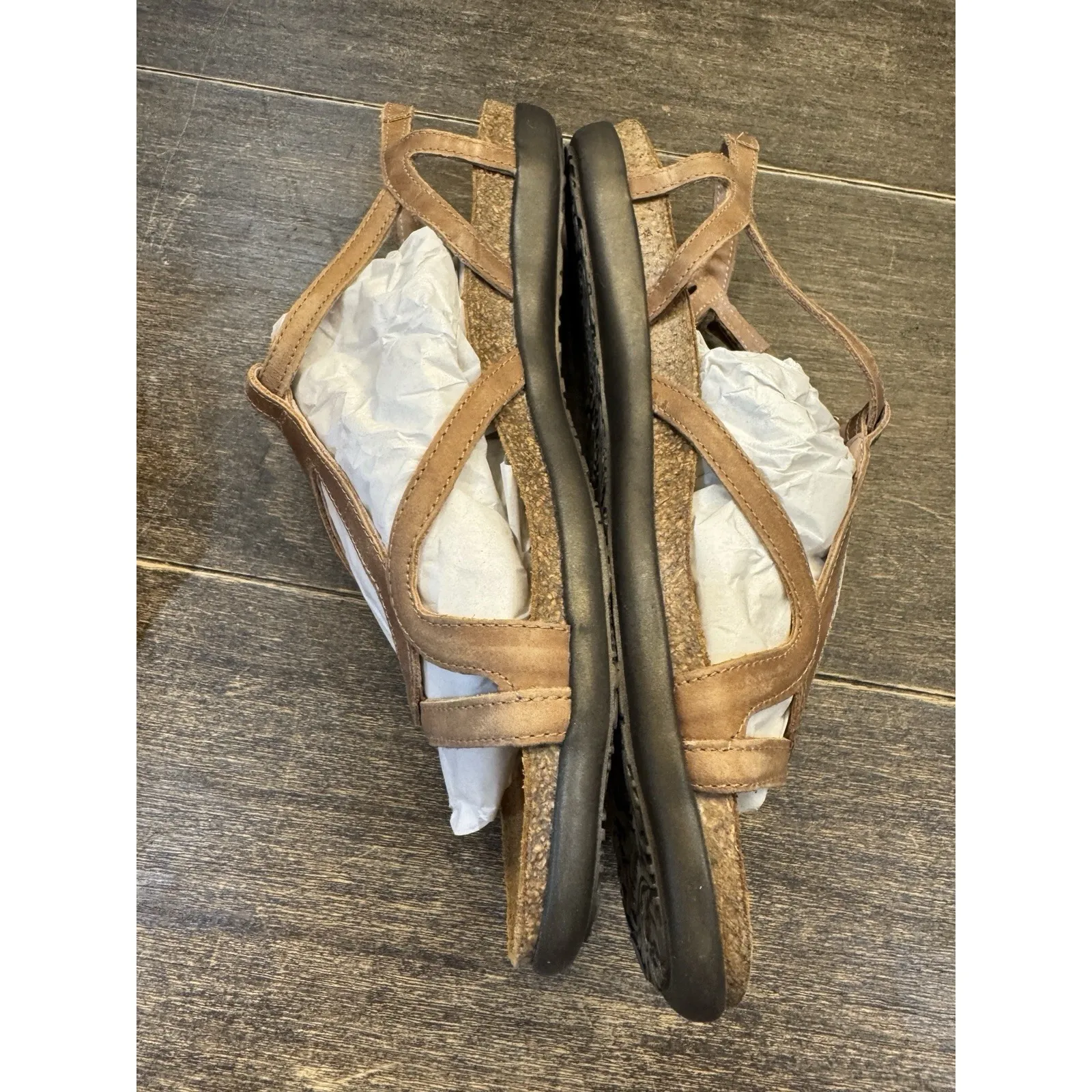 Naot Sandals Women Size 43 US‎ 12 Dorith Casual Strappy Slingback Flats Tan Brown - Image 9