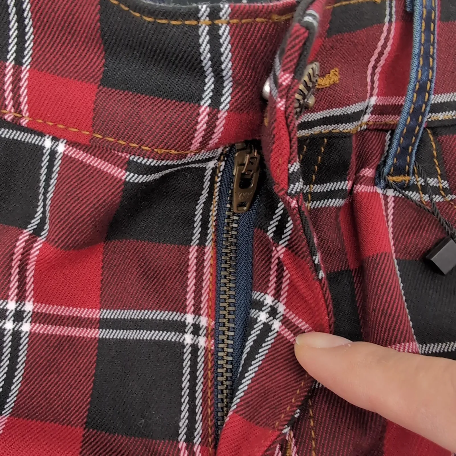 Desigual Womens Denim Check Tartan Slim Fit Jeans - US Size 6 / UK Size 12 - NEW - Image 14