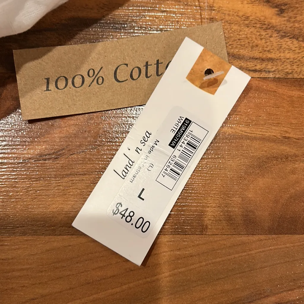 NWT Land ‘n‎ sea cotton top White Size L - Image 3