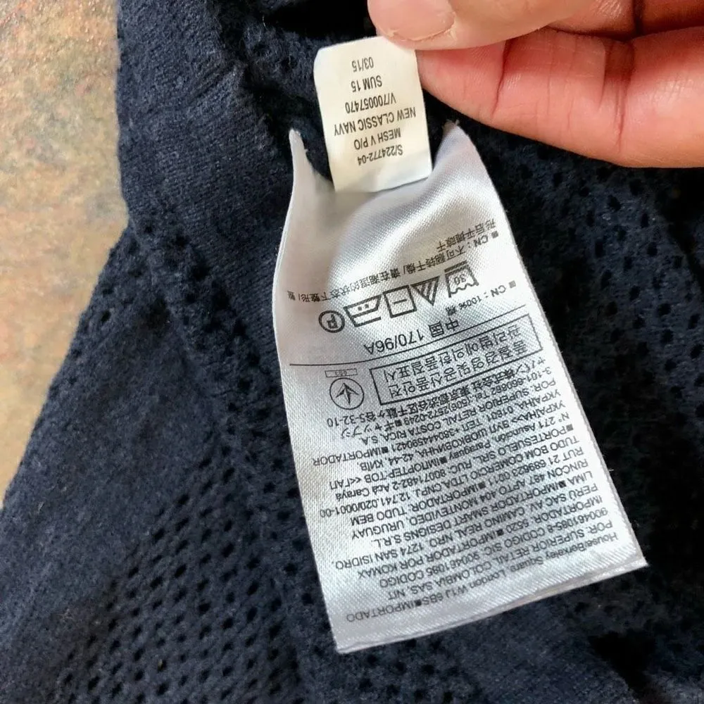 Gap Women’s Classic Mesh Navy Long Sleeve V-neck Pullover  Size Large - Image 9