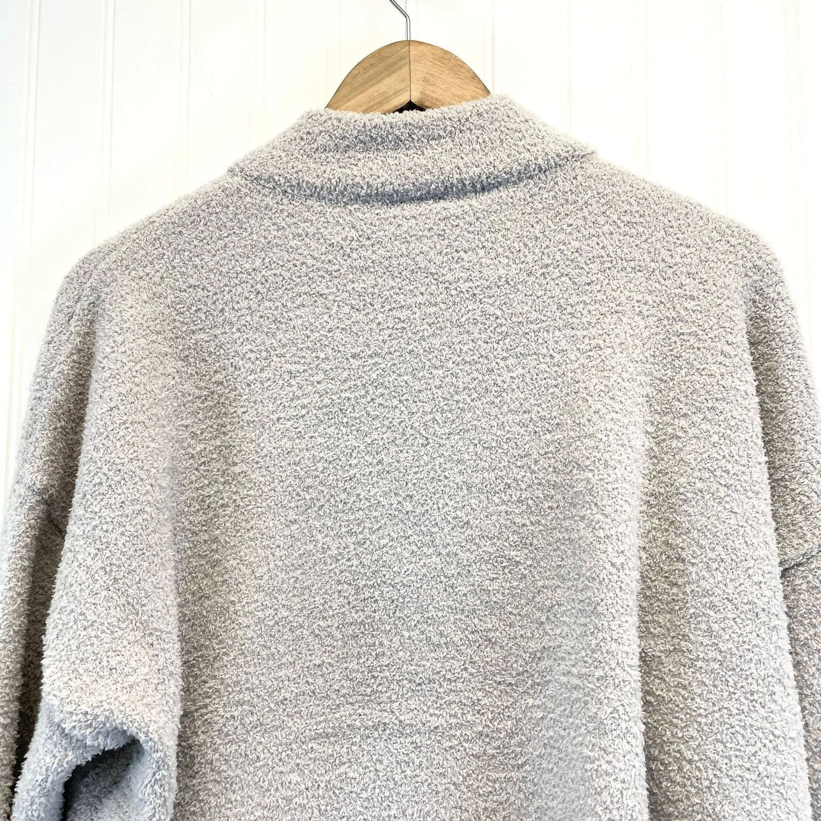 RDI Womens L Cozy Half Zip Pullover‎ Top Sweater Stretchy Light Gray Soft - Image 5