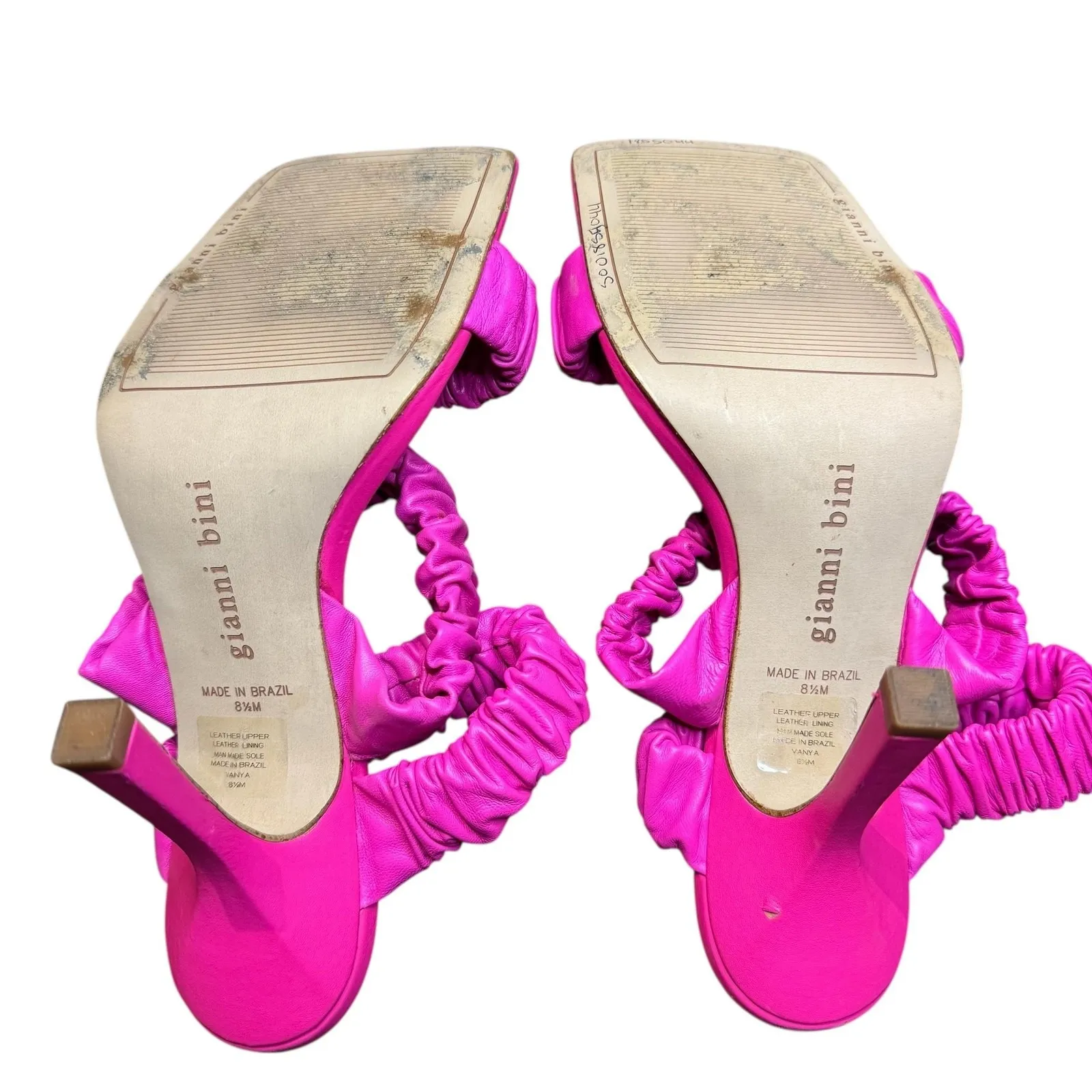 Gianni Bini Shoes Womens Size 8.5 Pink Vanya Ruched Strappy Square Toe Sandals - Image 9