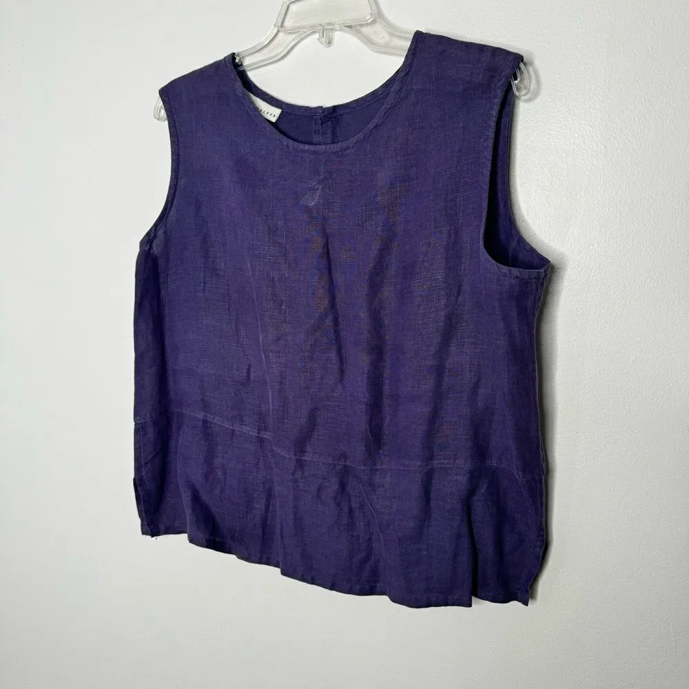 Bryn Walker  purple linen top size small - Image 2