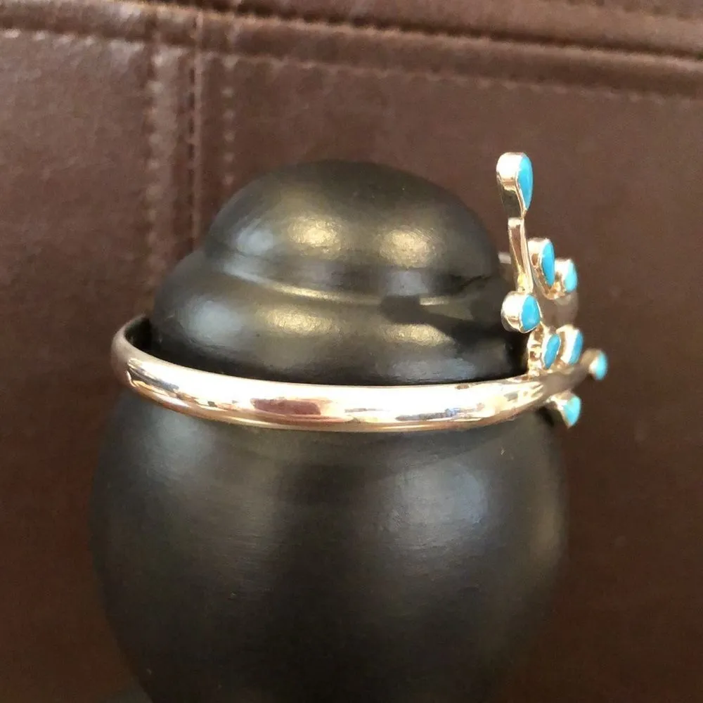 DOMINIQUE DINOUART DESIGNS DDD MEXICO Turquoise Sterling Silver Cuff Bracelet Blue - Image 13