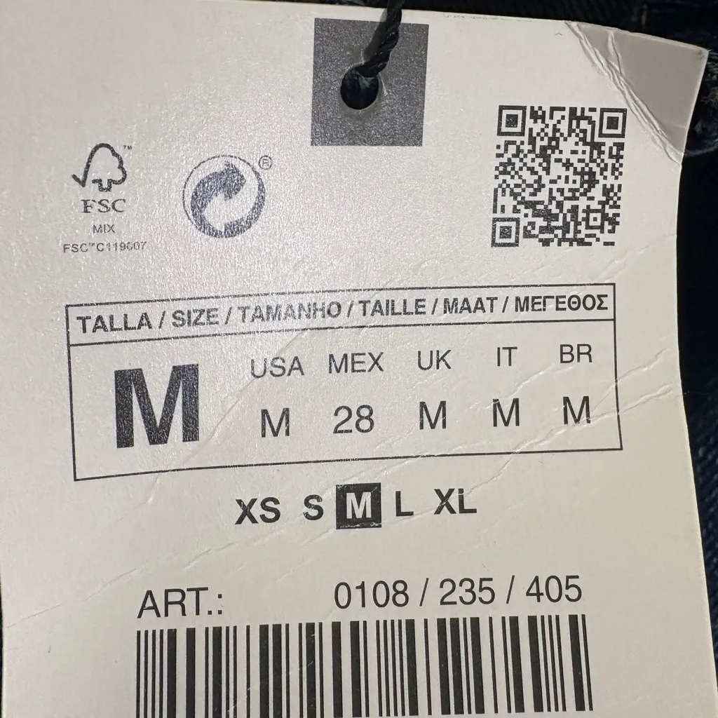 NEW Zara Straight Leg Denim JumpSuit Size Medium - Image 9