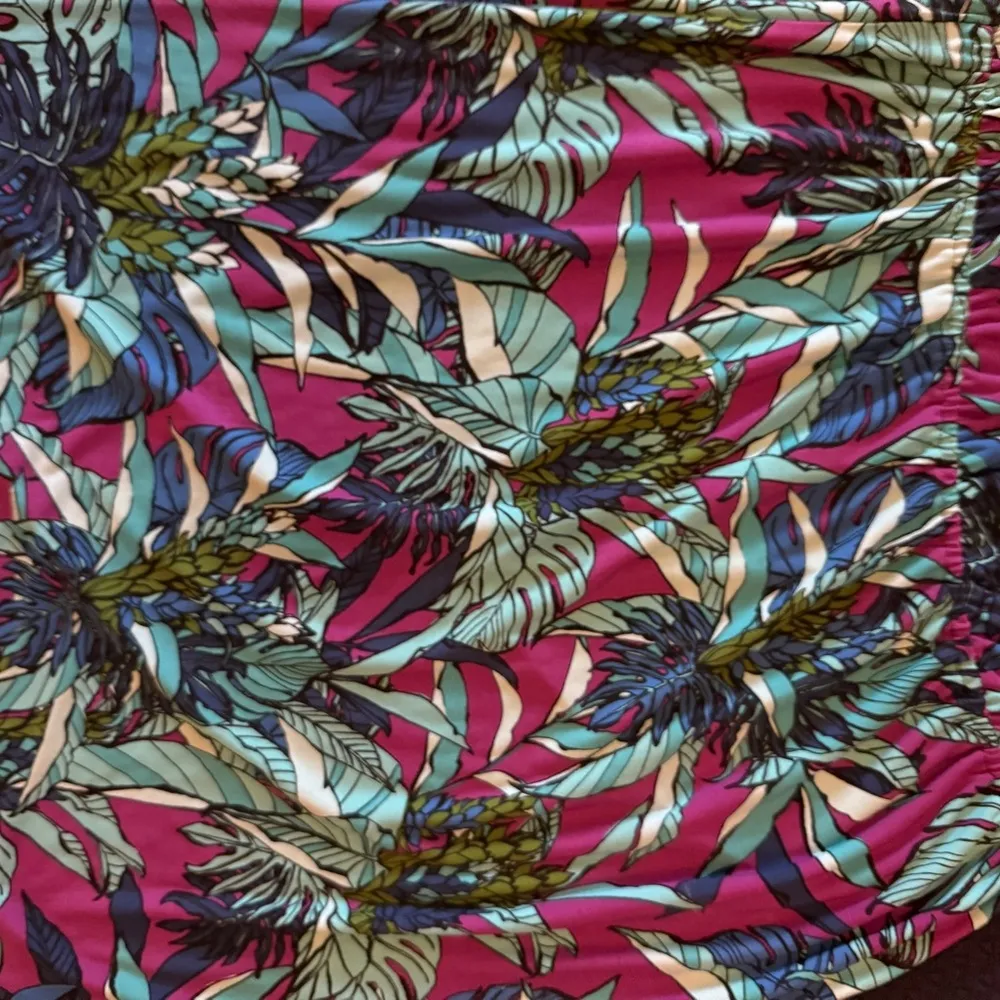 Peck & Peck size 16 offshoulder tropical print dress stretchy smocked boho style - Image 7