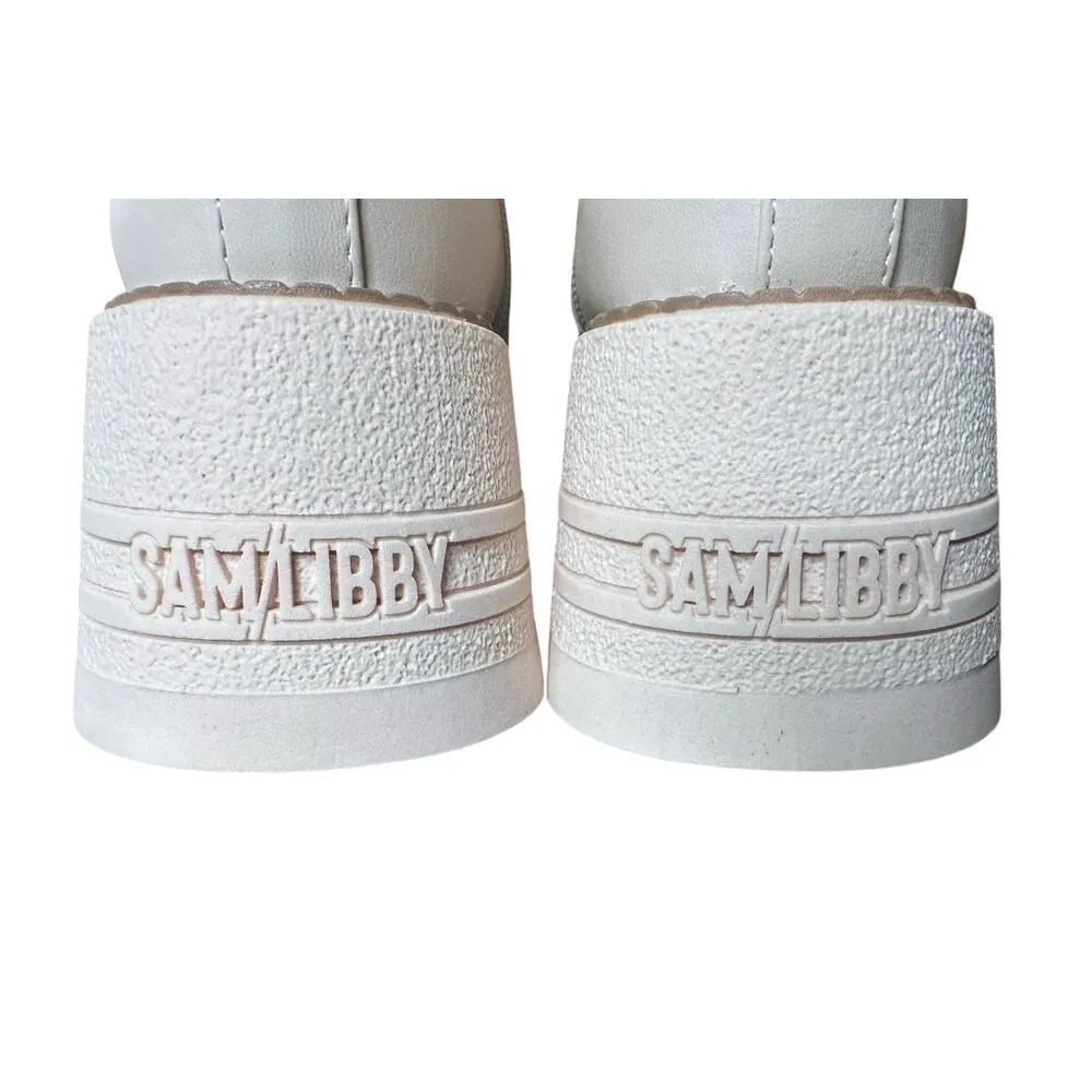 Sam & Libby Womens 7 Lennon Vanilla Ivory Lug Sole Side Zip Chelsea Boots NEW - Image 8