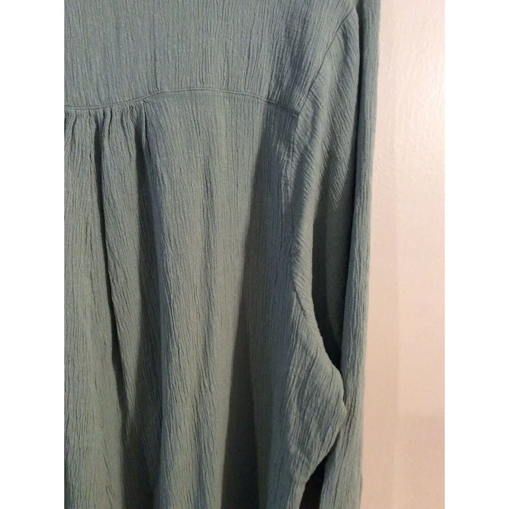 Zara Small S Green Oversize Romper boho Womens Linen blend - Image 5