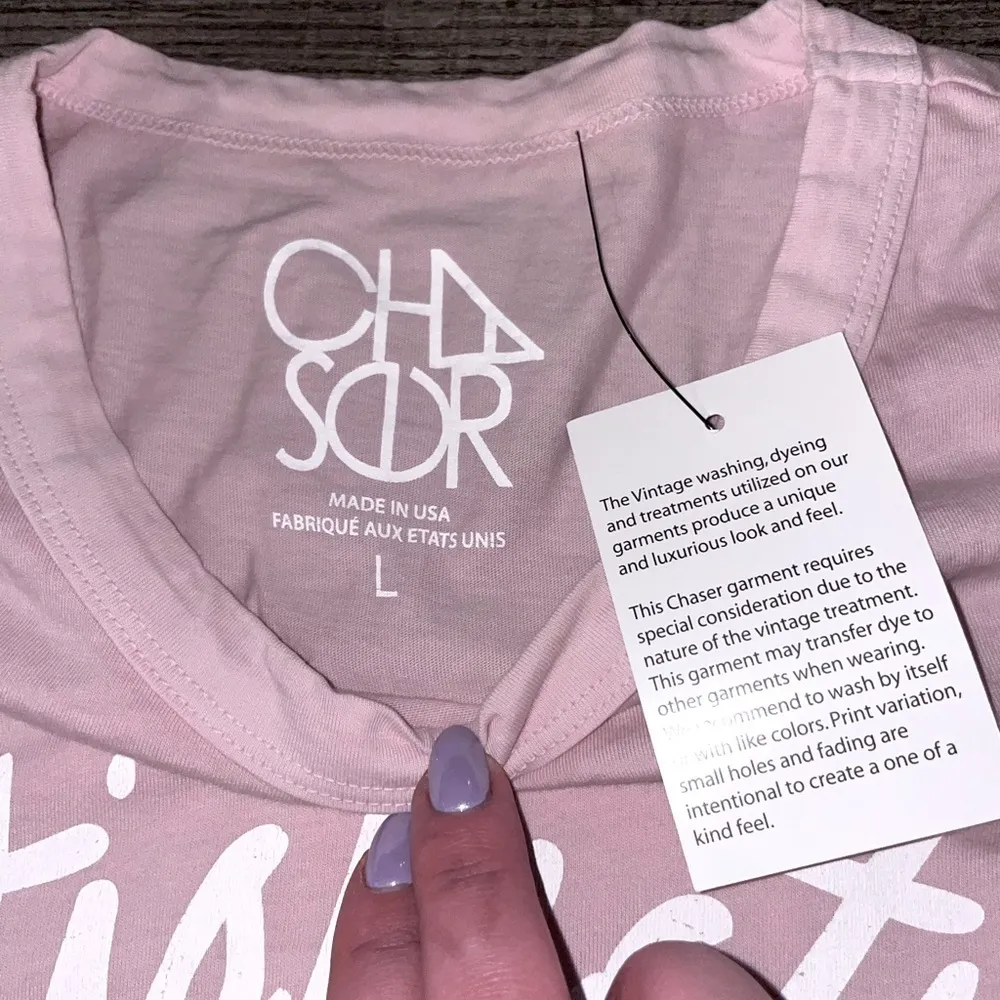 NWT CHASER Satisfaction Guaranteed Short Sleeve Graphic Top Large Casual Unisex - Image 5