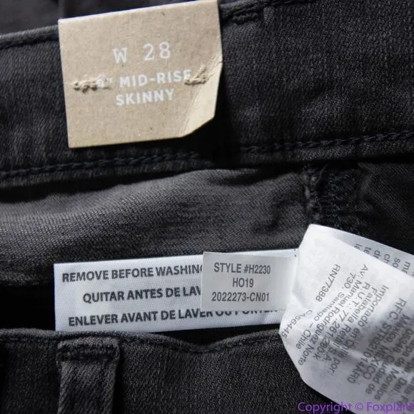 NEW Madewell 9" Mid-Rise‎ Skinny Jeans in Black Sea, 28 - Image 10