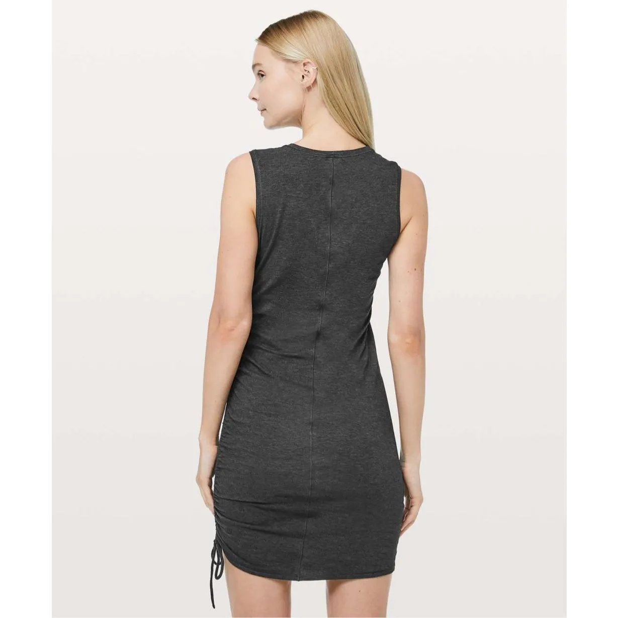 Lululemon cinch it mini sleeveless bodycon dress in charcoal grey size 6 #752 - Image 2