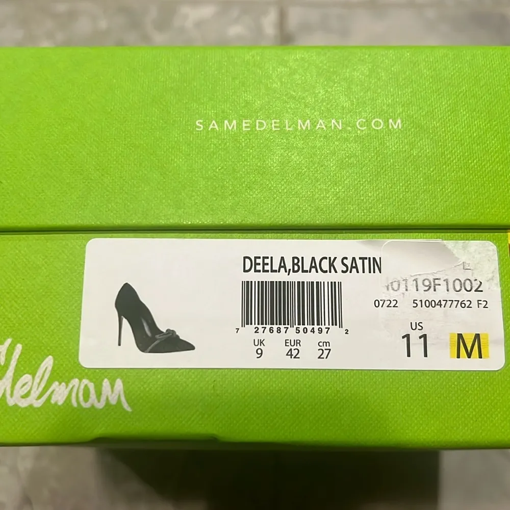 Sam Edelman Deela Evening Bow Pump in Black Satin, Size 11 New in Box w/Dust Bag - Image 10