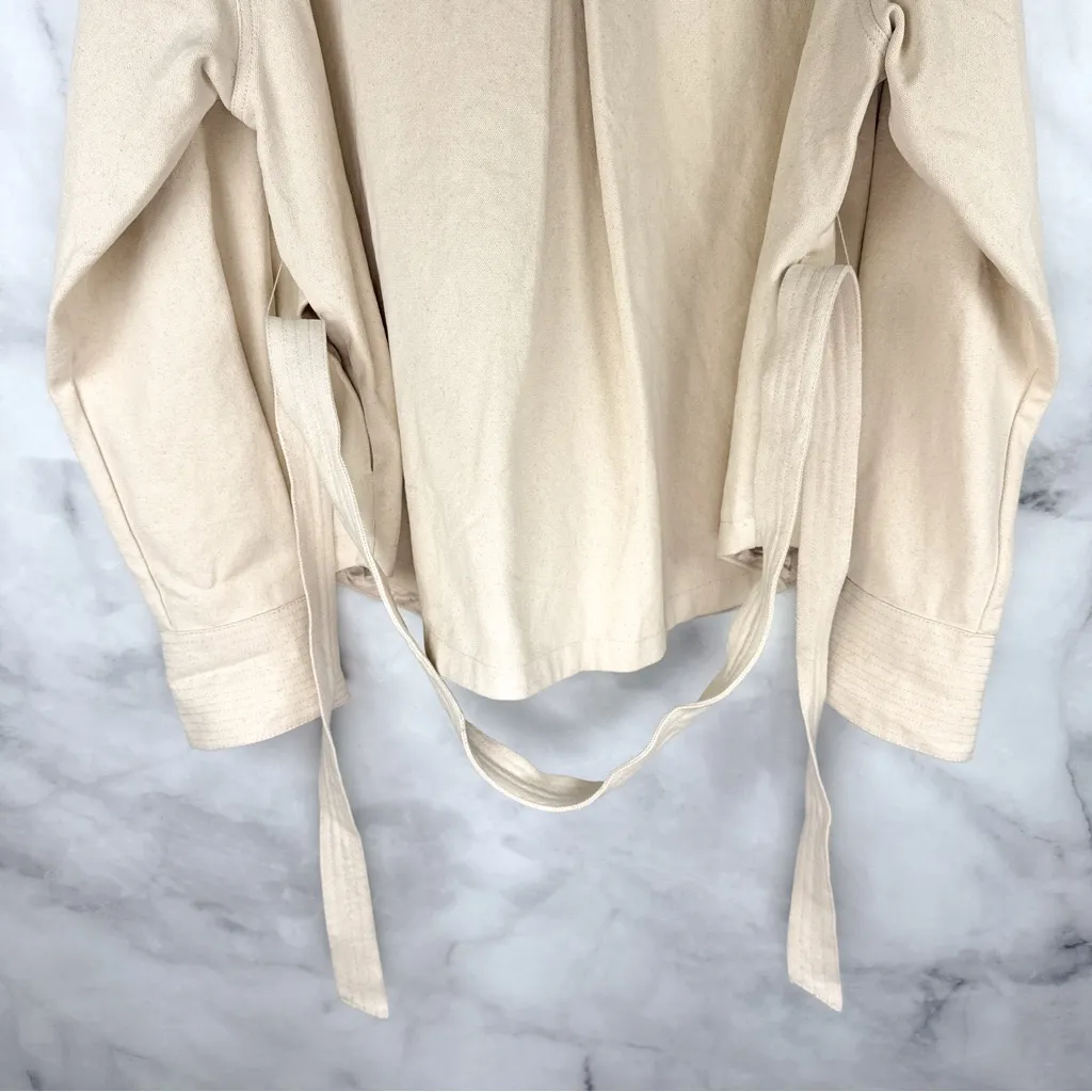 NWT L'Academie Lucie Shacket Collared Belted Button Down Shirt Jacket Canvas XL - Image 11