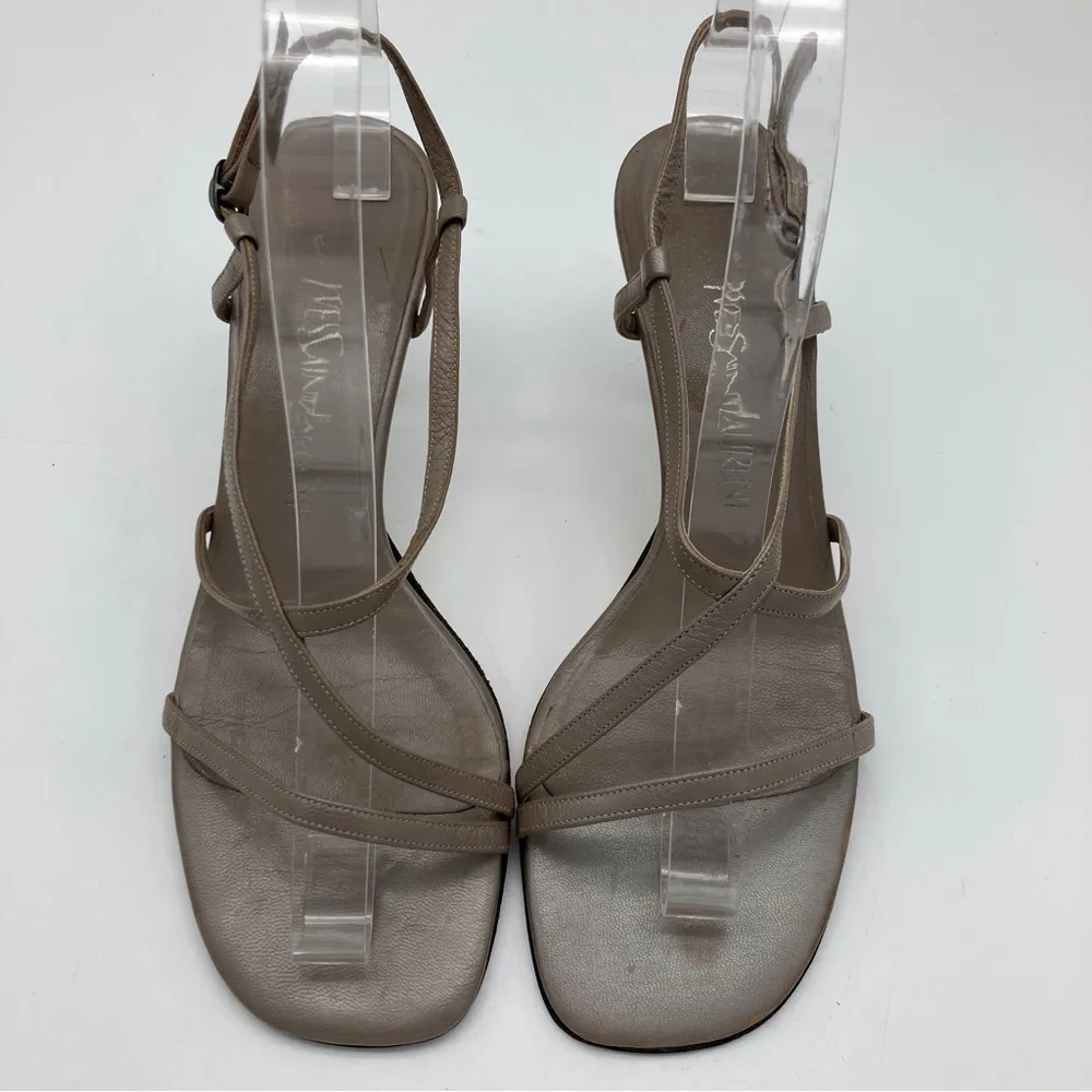 Vintage  Strappy Sandals with Mirrored Kitten Heels - Please read description - Image 2