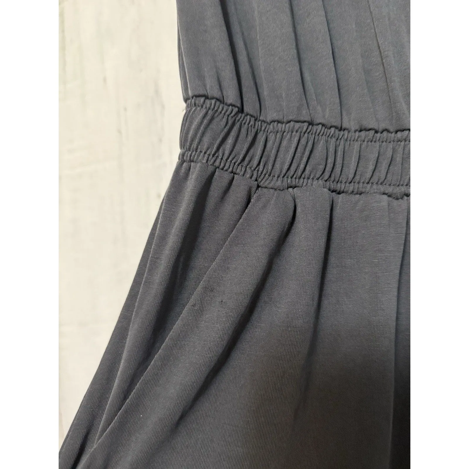 Anthropologie Saturday Sunday Eden Wide Leg Crop Jumpsuit Comfort Grey Sze Small - Image 4