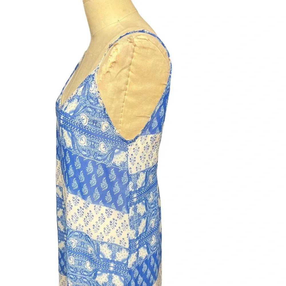 Show Me Your Mumu Hey You Back Dress Teacups Tulips Blue‎ White Size Small - Image 6