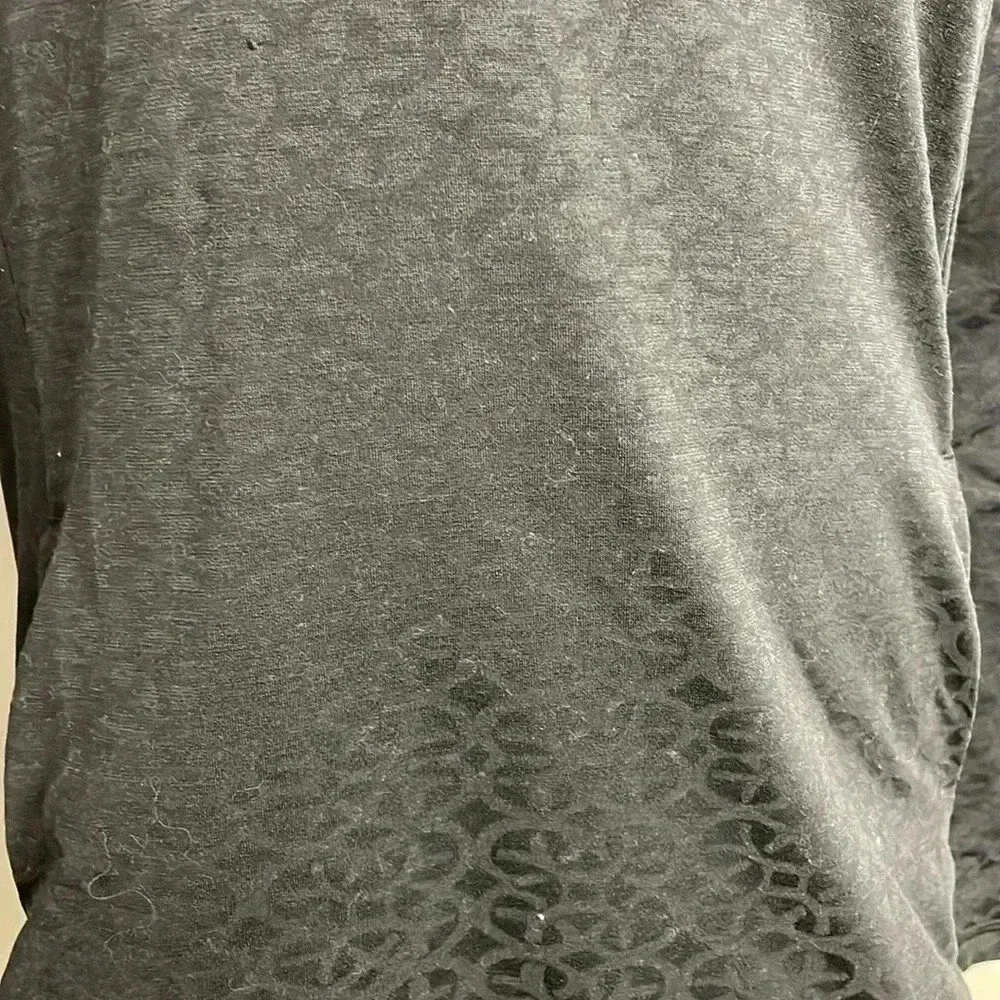 Calia by Carrie Underwood Funnel Neck Top Size Large Black Long Sleeve Textured - Image 3