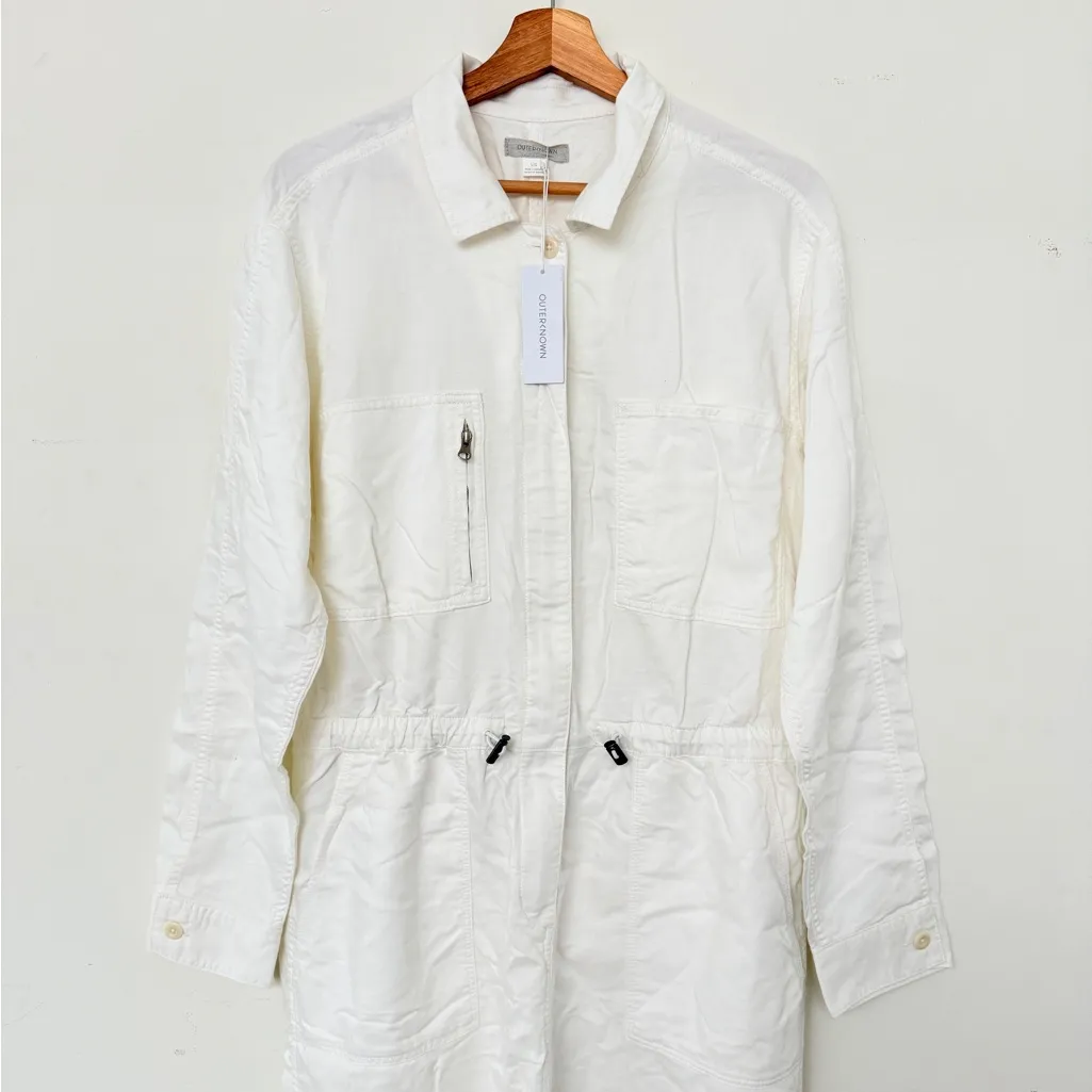 Outerknown Organic Cotton Station Jumpsuit, White - Image 6