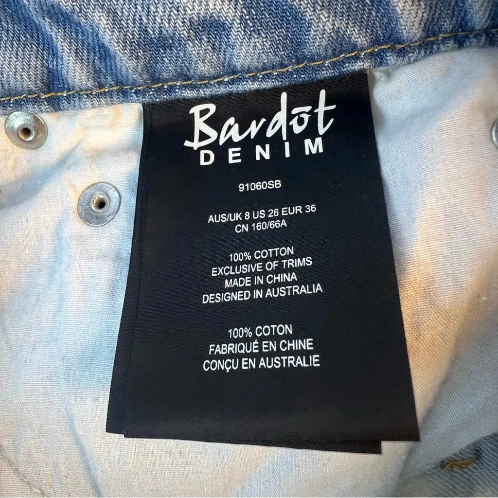 Bardot Light Wash Mini Denim Skirt - Image 11